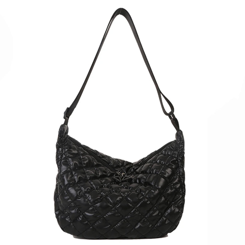 Quilted Shoulder Bag Rhombus Pattern Top-handle Bag