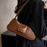 Shoulder Underarm Bags for Women Texture Pu Leather Crossbody Bag