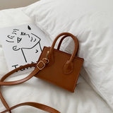 Small Shoulder Bag Women PU Leather Crossbody Messenger Handbag