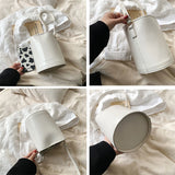 Small Bucket Bags for Women Soft PU Leather Shoulder Crossbody Bag