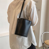 Small Bucket Bags for Women Soft PU Leather Shoulder Crossbody Bag