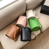 Small Bucket Bags for Women Soft PU Leather Shoulder Crossbody Bag