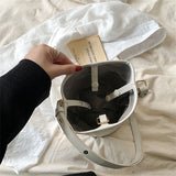 Small Bucket Bags for Women Soft PU Leather Shoulder Crossbody Bag