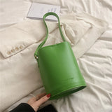 Small Bucket Bags for Women Soft PU Leather Shoulder Crossbody Bag