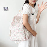 Small Retro Denim Nylon School Backpack Softback Preppy Bookbag