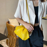 Women's Leather Weave Crossbody Shoulder Bag Clutch Purse Hobo
