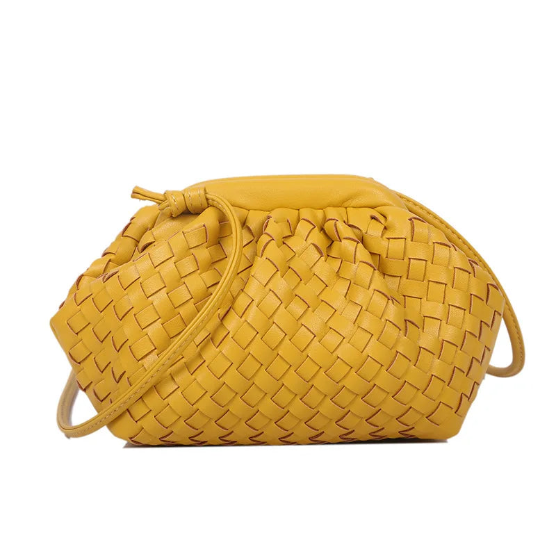 Women's Leather Weave Crossbody Shoulder Bag Clutch Purse Hobo