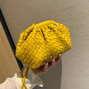 Women's Leather Weave Crossbody Shoulder Bag Clutch Purse Hobo