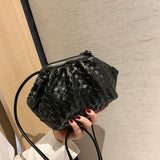 Women's Leather Weave Crossbody Shoulder Bag Clutch Purse Hobo