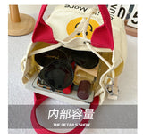 Canvas Bucket Bag Women's Shoulder Messenger Handbag