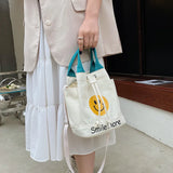 Canvas Bucket Bag Women's Shoulder Messenger Handbag