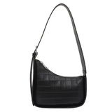 Retro Plaid Saddle Bag Large-Capacity PU Handbag