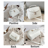 Soft Leather Ladies Shoulder Bag Diamond Pattern Bag Girly Messenger Bag