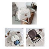 Soft Leather Ladies Shoulder Bag Diamond Pattern Bag Girly Messenger Bag
