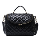 Soft Leather Ladies Shoulder Bag Diamond Pattern Bag Girly Messenger Bag