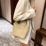 Solid Bucket Crossbody Bags for Women Totes Shoulder Bag
