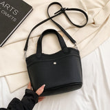 Solid Bucket Crossbody Bags for Women Totes Shoulder Bag