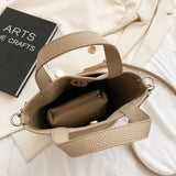 Solid Bucket Crossbody Bags for Women Totes Shoulder Bag