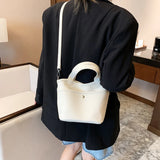 Solid Bucket Crossbody Bags for Women Totes Shoulder Bag