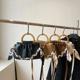 Soild Folds Leather Shoulder Crossbody Bag Women's Tote SG386