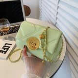 Small Size PU Leather Crossbody Bag Chain Shoulder Handbag Purse