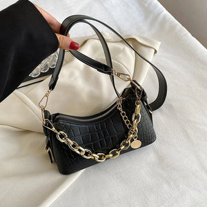 Stylish PU Leather Crossbody Bag Chain Handbag for Women