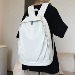 Stylish PU Leather Backpack for Teen Girls with Laptop Compartment