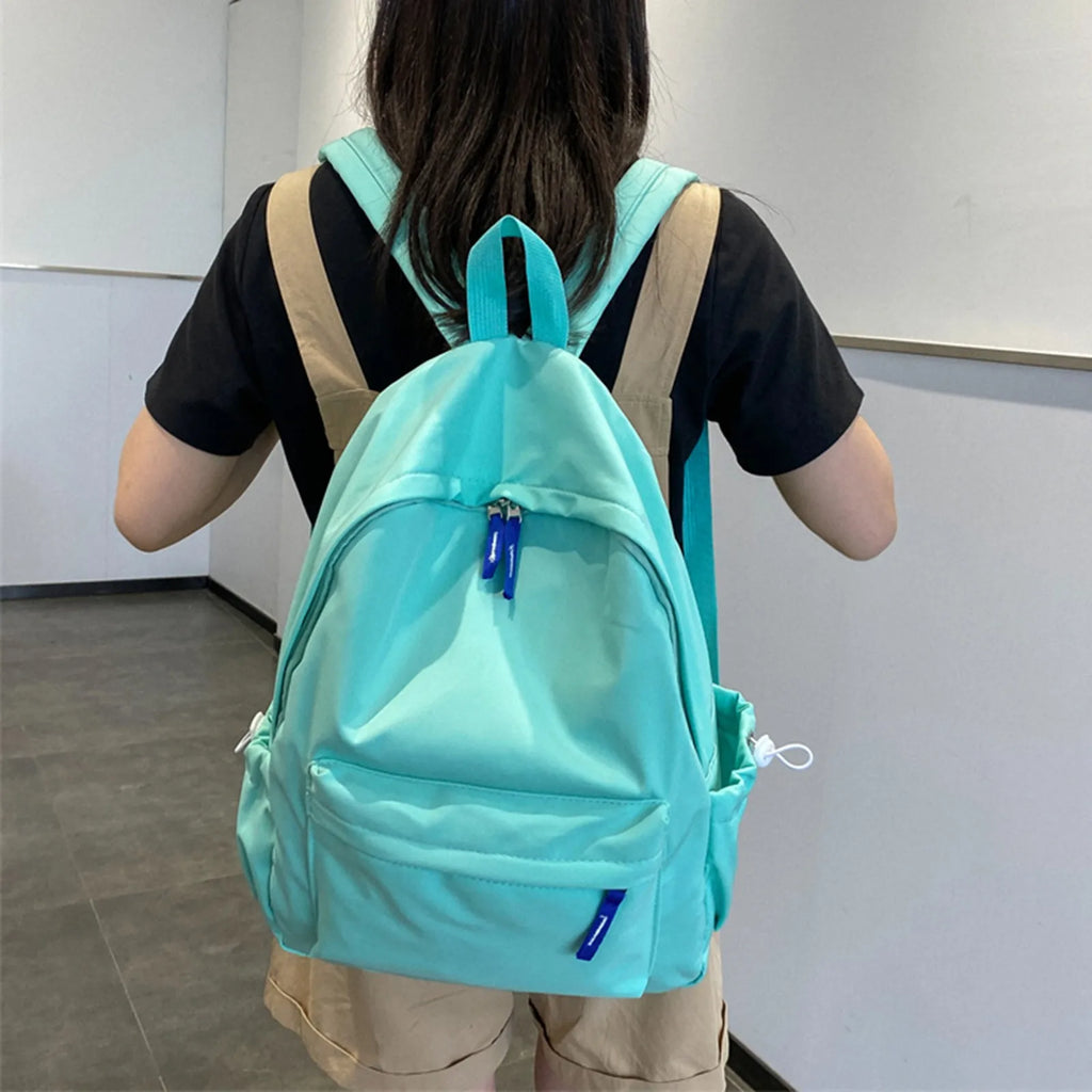 Solid Backpack Women Leisure Casual School Bags For Teenager Girls