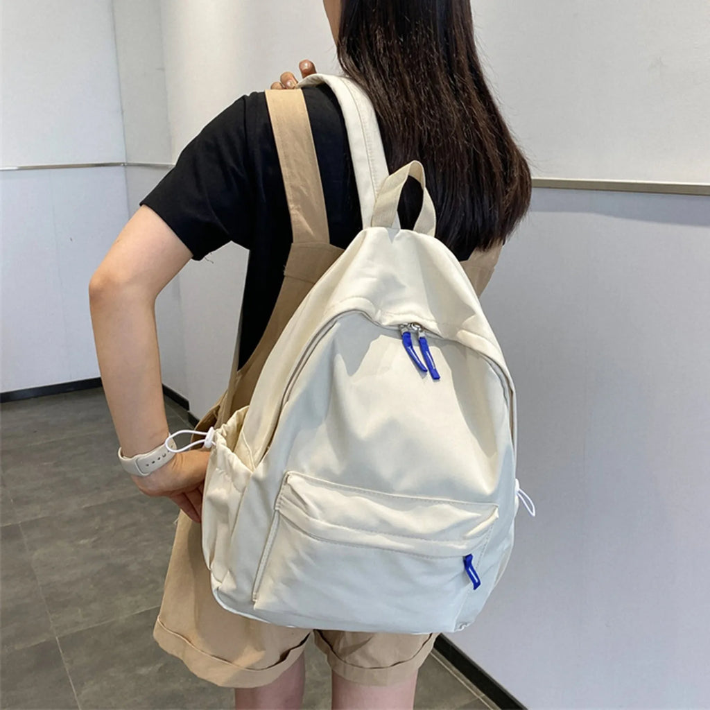 Solid Backpack Women Leisure Casual School Bags For Teenager Girls