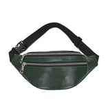 Double-zipper PU Leather Chest Bag for Women