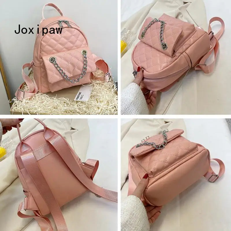 Vintage Large Capacity Women's Chain Backpack