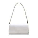 Solid PU Leather Flap Small Top-Handle Shoulder Bag