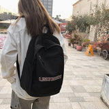 Solid High Cloth Women Backpack Teenager Girls Laptop Books Backpack