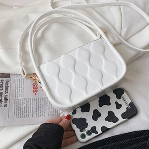 Solid Rhombus Diagonal Bag Women's PU Magnetic Buckle Shoulder Bag