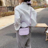 Solid Rhombus Diagonal Bag Women's PU Magnetic Buckle Shoulder Bag