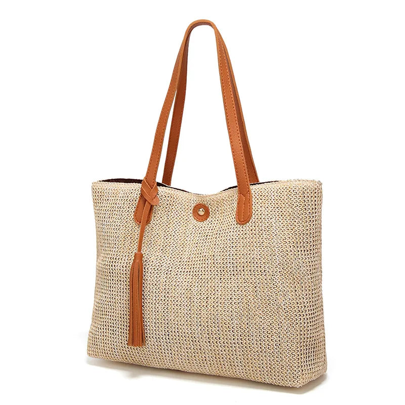 Straw Retro Shoulder Bag Women Handbags Ladies Shopping Beach Bags