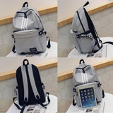 Striped Women Backpack Junior School Bag Harajuku Unisex Travel Girls Book