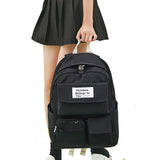 Waterproof Girls Backpack Large Capacity Solid Travel School Bag