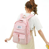 Waterproof Girls Backpack Large Capacity Solid Travel School Bag