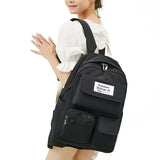 Waterproof Girls Backpack Large Capacity Solid Travel School Bag