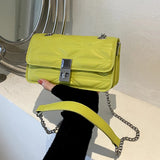 PU Leather Shoulder Bag Women Underarm Flap Handbag