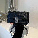 PU Leather Shoulder Bag Women Underarm Flap Handbag
