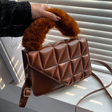 Winter Fur Top-handle Shoulder Bag for Women