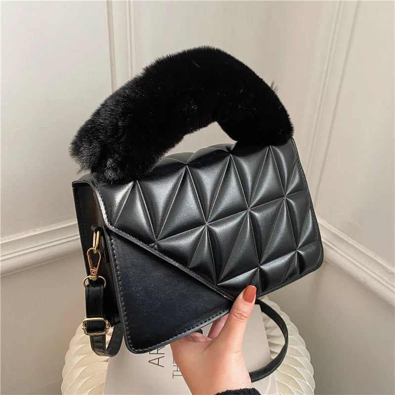 Winter Fur Top-handle Shoulder Bag for Women