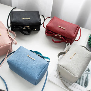Small Shoulder Bag Solid Pu Leather Women Phone Purse Handbag Messenger Bag