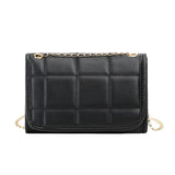 Solid Leather Mini Chain Crossbody Bag Female Phone Purse