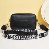 Solid Pu Leather Small Shoulder Bag with Wide Strap
