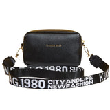 Small Shoulder Bag for Women Solid Pu Leather Wide Strap Crossbody Handbag