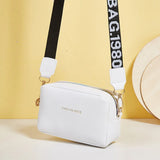 Small Shoulder Bag for Women Solid Pu Leather Wide Strap Crossbody Handbag