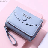 Women's Short Wallet Clutch Tri-fold PU Leather Zipper Purse